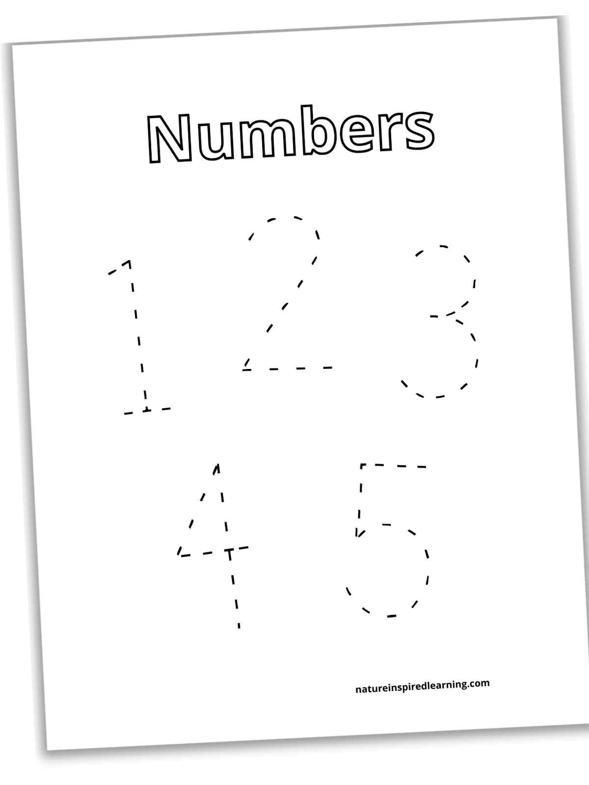 Tracing Numbers 1 5 Nature Inspired Learning Worksheets Library