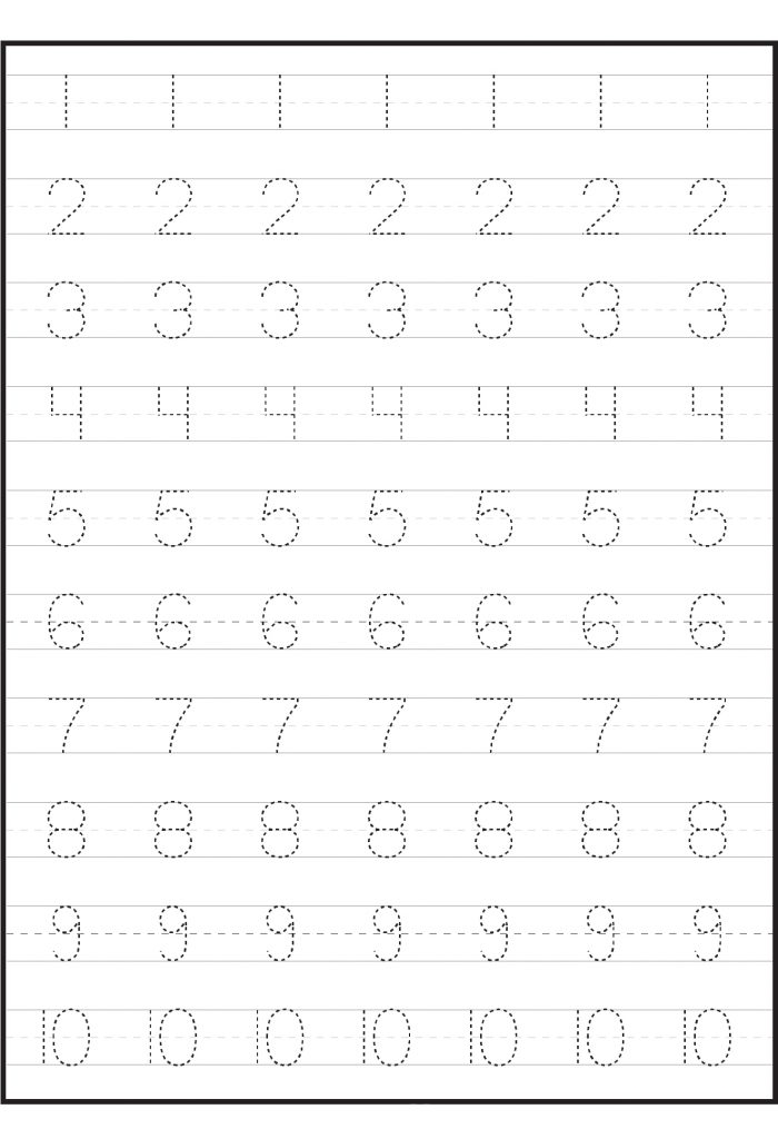 tracing numbers worksheet preschool