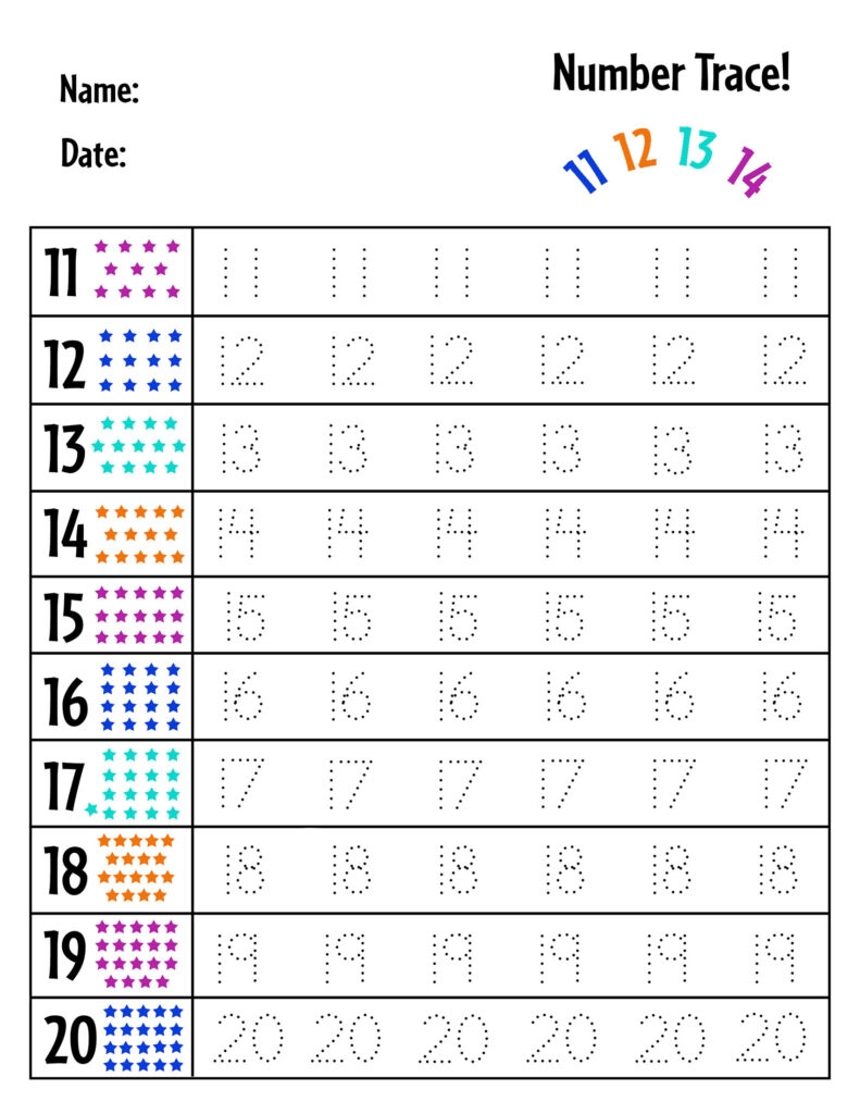 Tracing The Numbers 1 20 Worksheets Numbers Preschool Vrogue co
