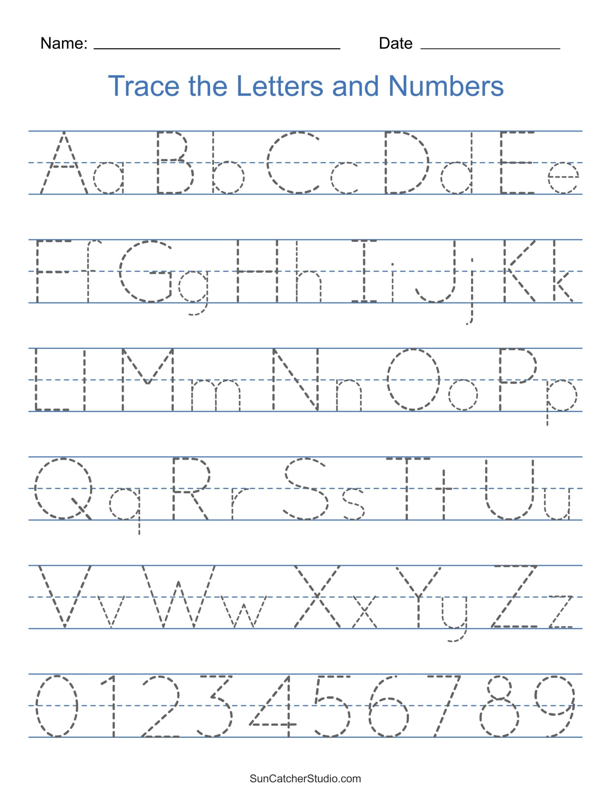 learning letters and numbers worksheets