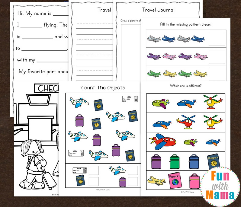 Travel Adventure Airplane Activity Book For Kids Fun With Mama