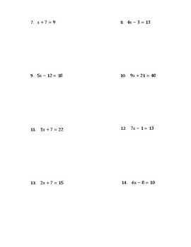 Two Step Equations Whole Numbers By Timothy Keil TPT
