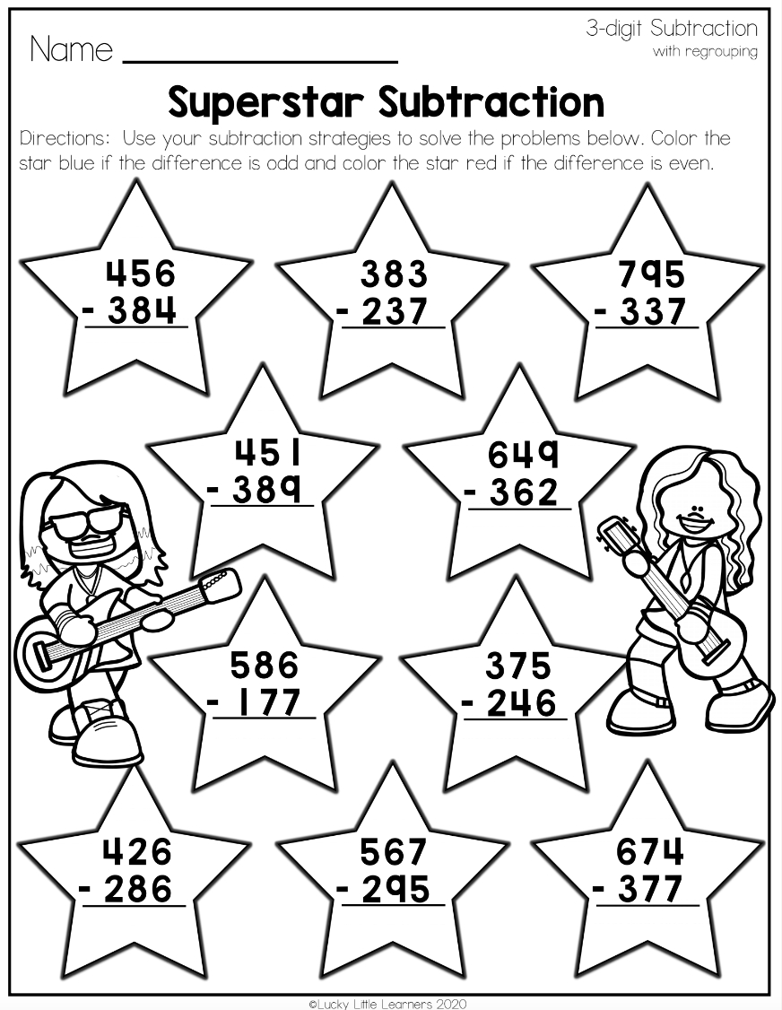 Using 2nd Grade Math Worksheets To Teach 3 Digit Subtraction With 
