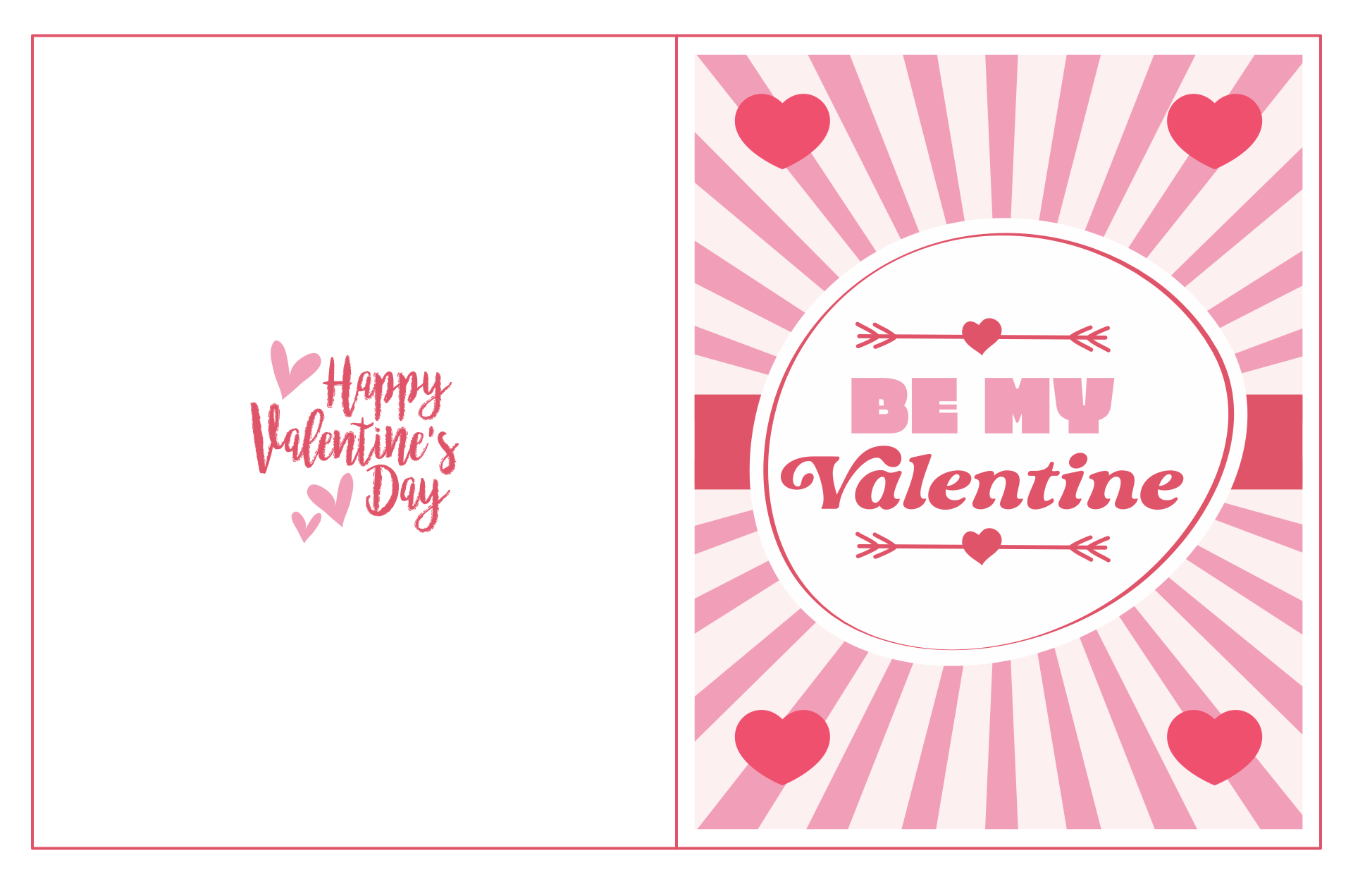 valentines card template printable