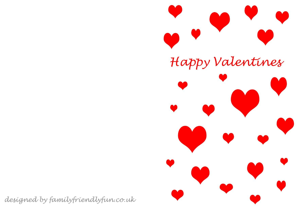 Valentines Card Template Printable Printable Word Searches