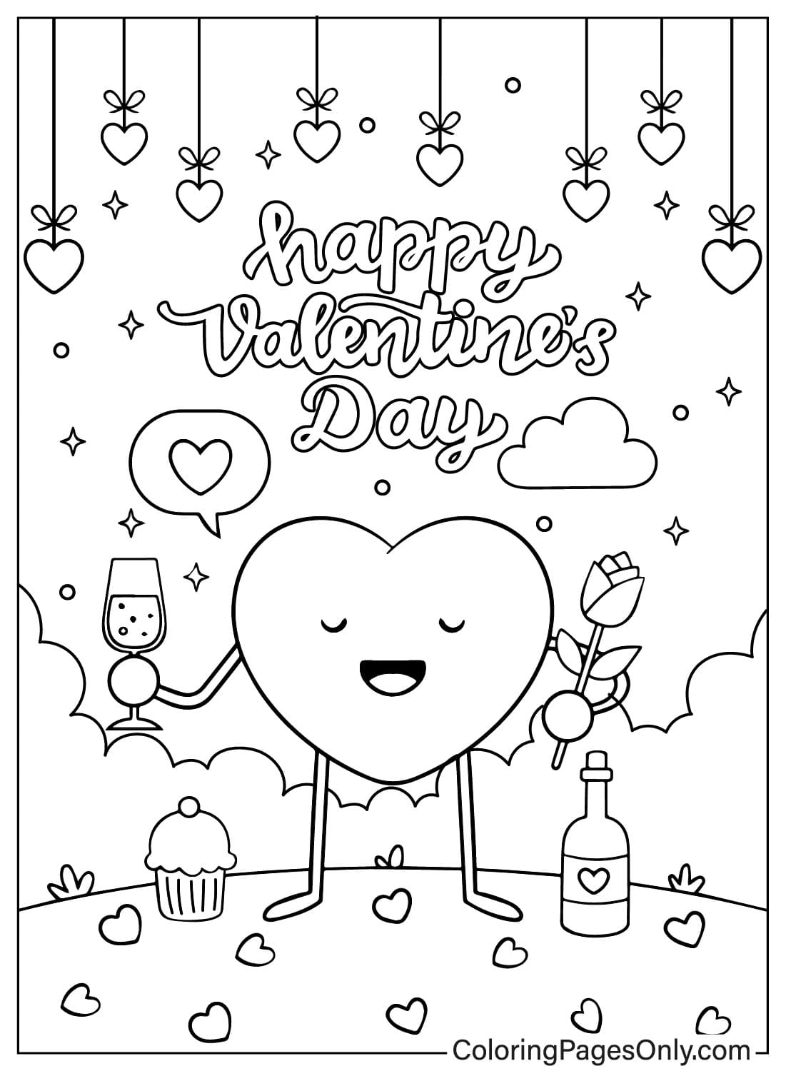 Valentines Day Coloring Page To Printable Free Printable Coloring Pages