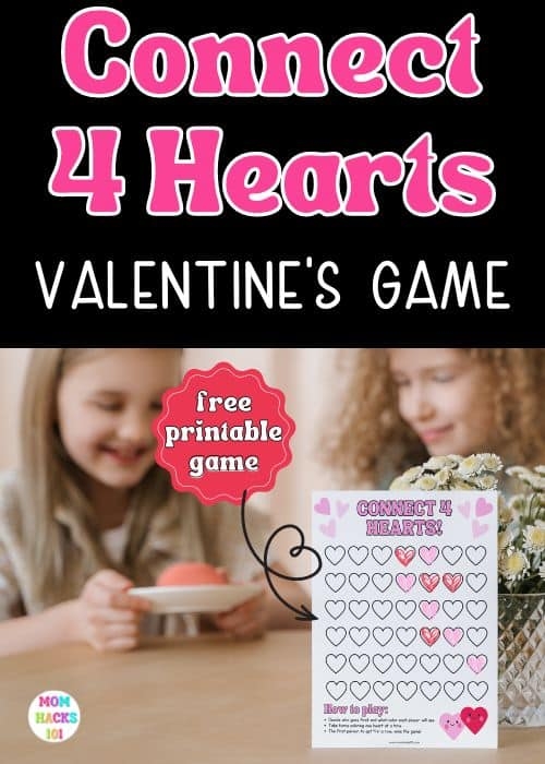 Valentines Game Printable Connect 4 Hearts Mom Hacks 101
