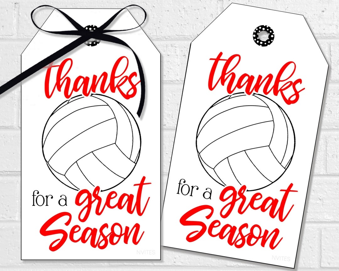 Volleyball Great Season Tags Printable End Of Season Volleyball Favor 