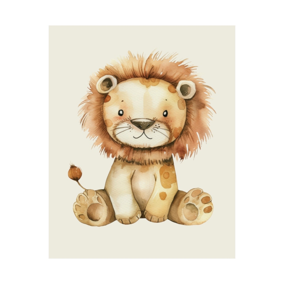 water color lion