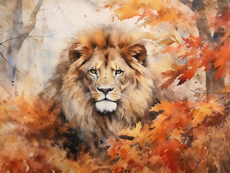 Water Color Lion Stock Illustration Illustration Of Creative 281569704