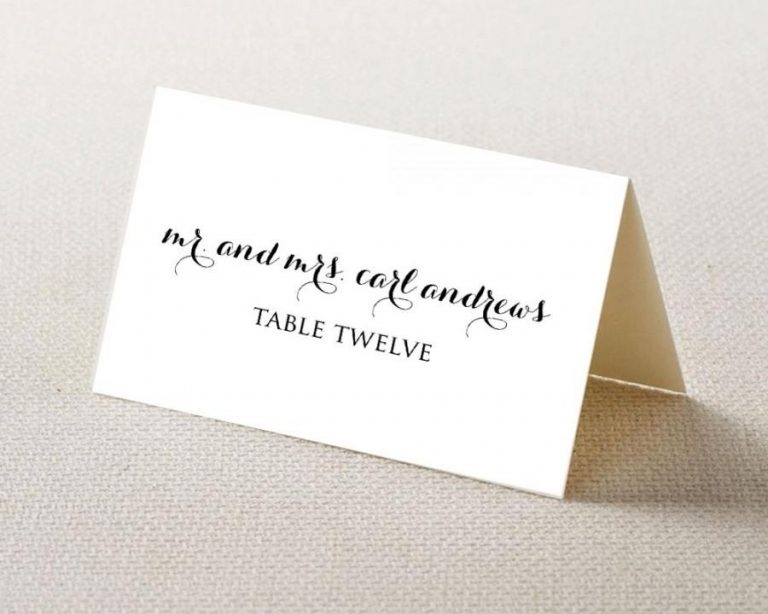 Wedding Place Card Printable Template Editable Template For Printable 