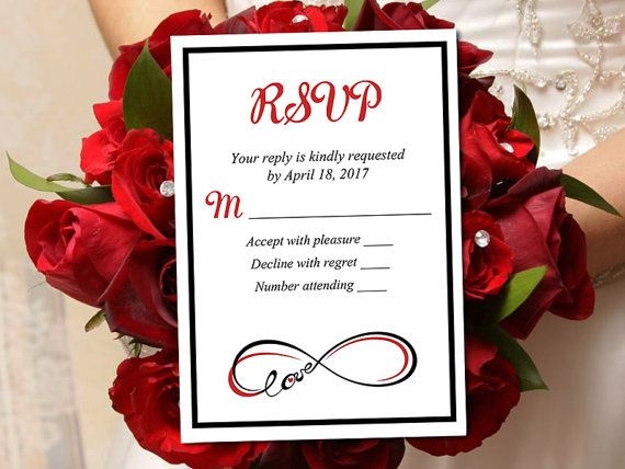 Wedding Response Card Template Download RSVP Printable quot Infinite Love 
