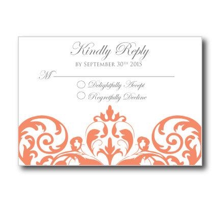 free printable wedding response card template