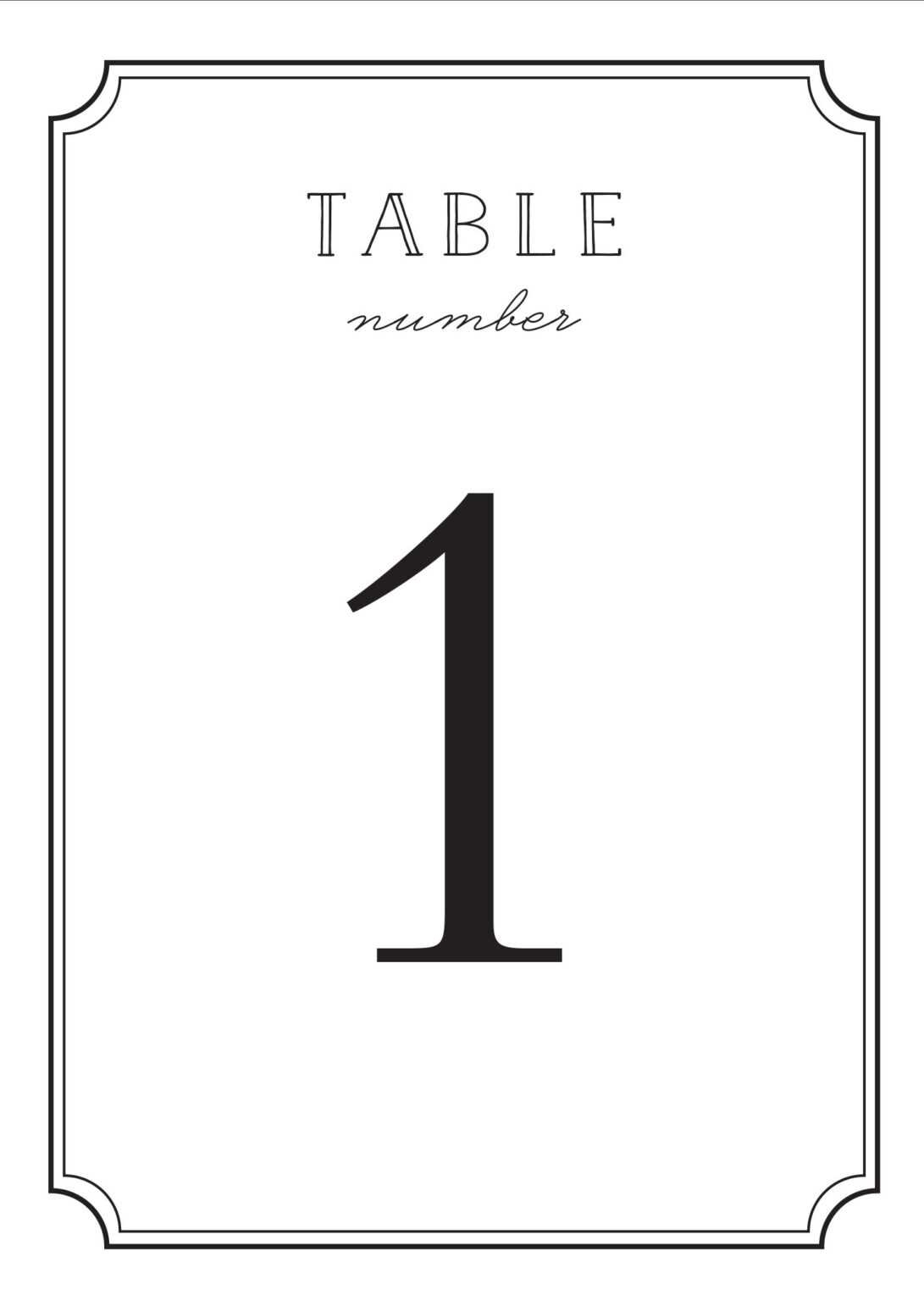 Wedding Table Numbers Printable Pdfbasic Invite Throughout Table 