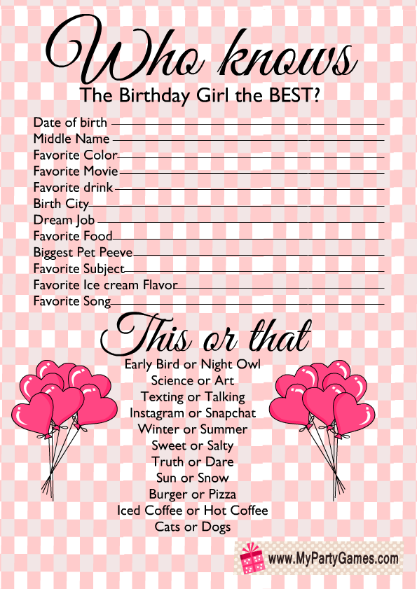 Who Knows The Birthday Boy Girl The Best Free Printable