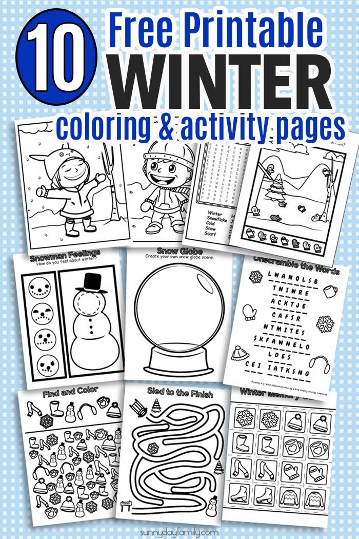 Winter Activity Pages Printable