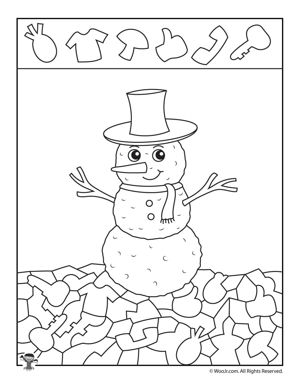 Winter Hidden Picture Coloring Pages Woo Jr Kids Activities