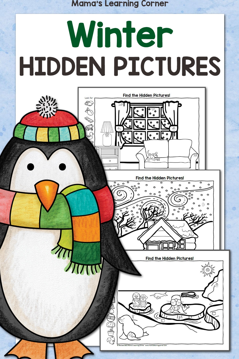 Winter Hidden Picture Worksheets Mamas Learning Corner