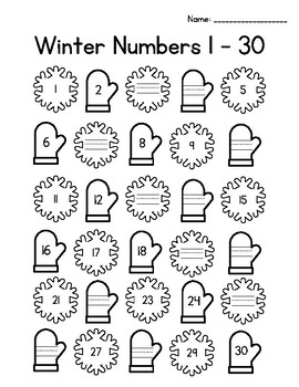 numbers to 30 worksheet