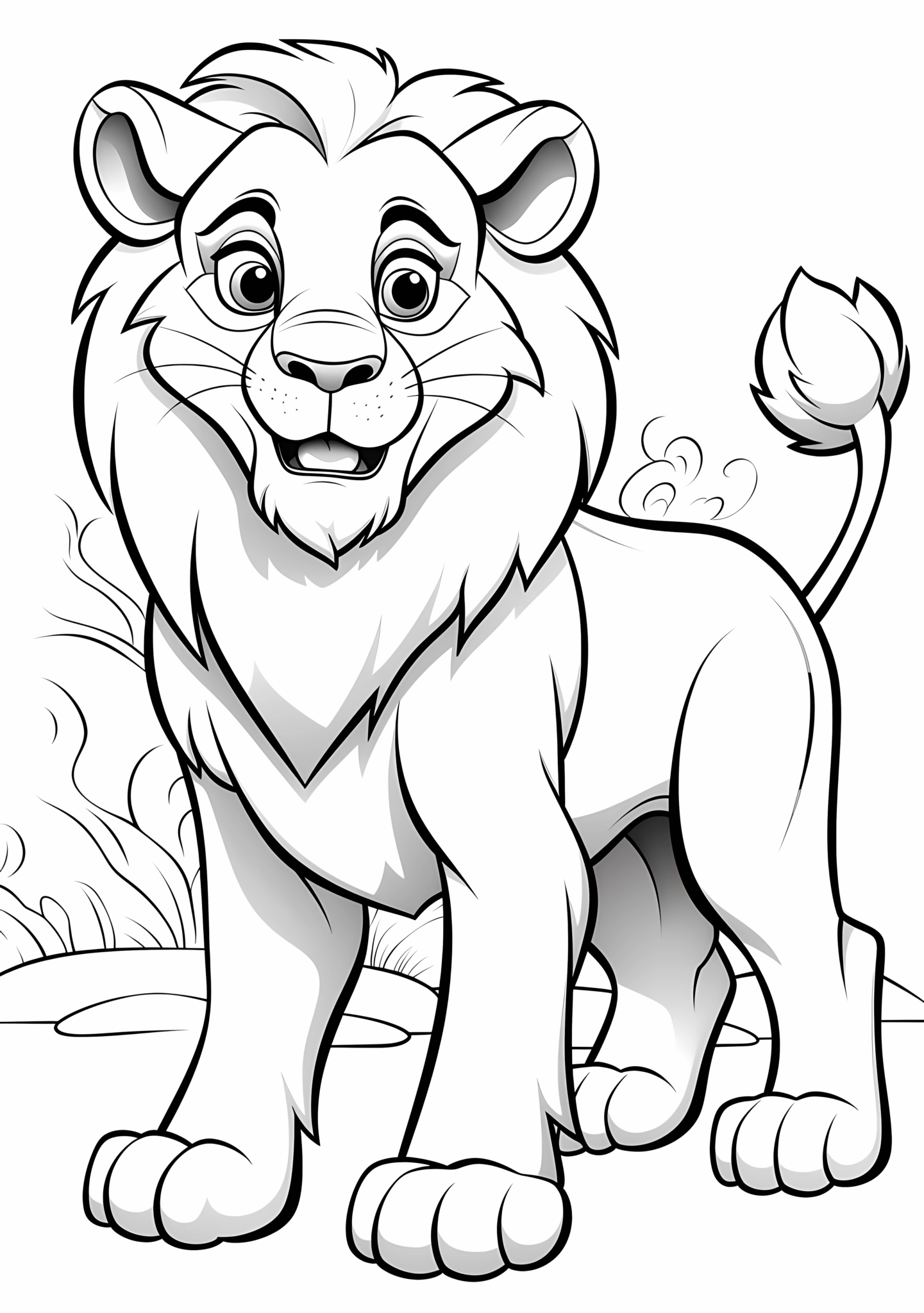 Wonderful Cartoon Lion Coloring Page 100 Free Coloring Pages