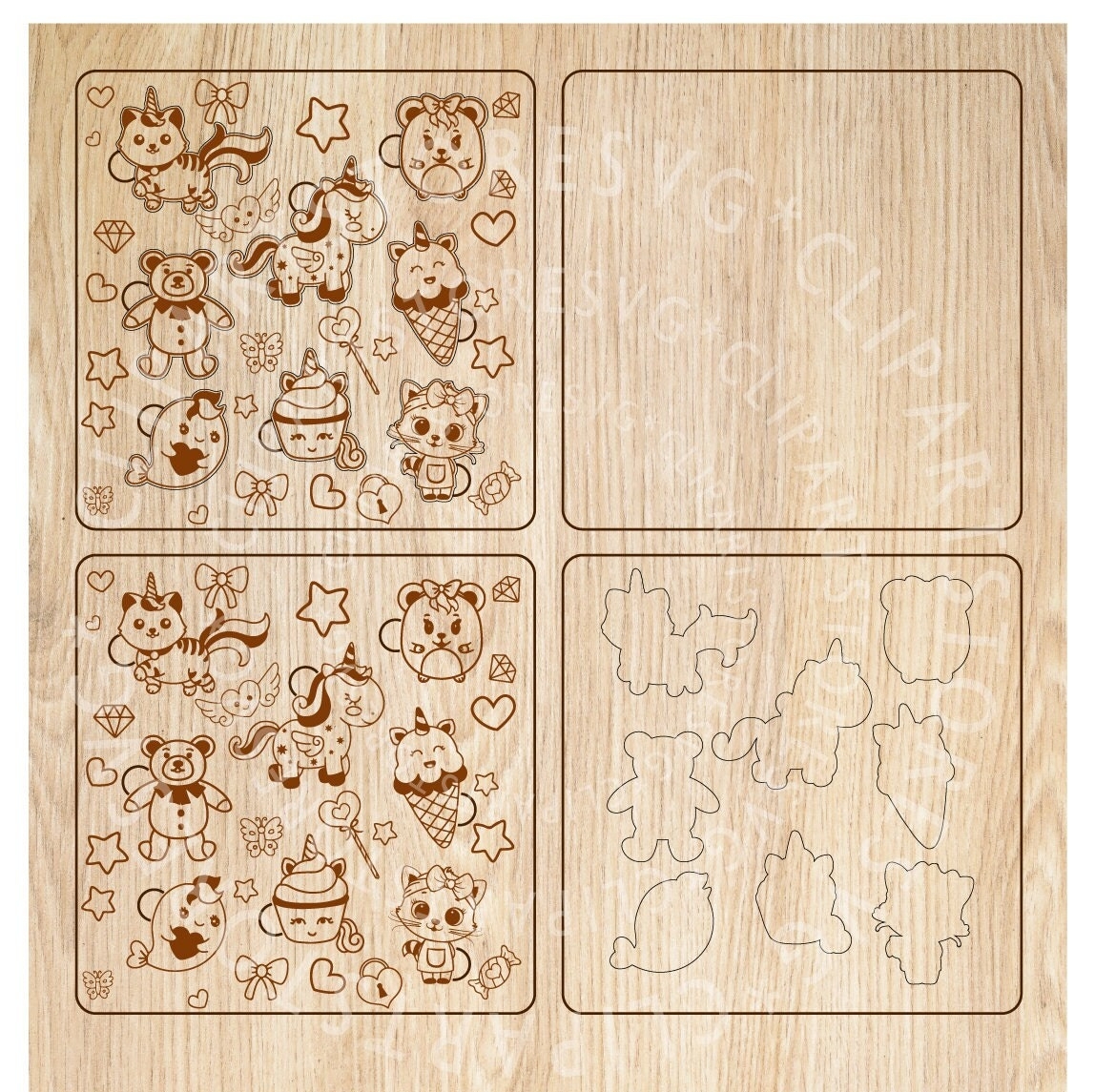 Wooden UNICORN Puzzle Svg Montessori Board Wooden Puzzle With Unicorn