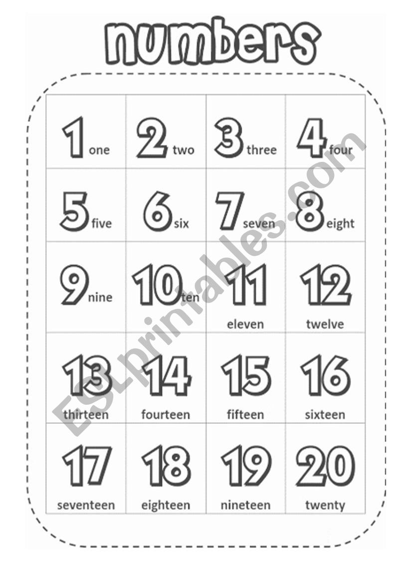 Worksheet For Numbers 1 To 20 Vrogue co