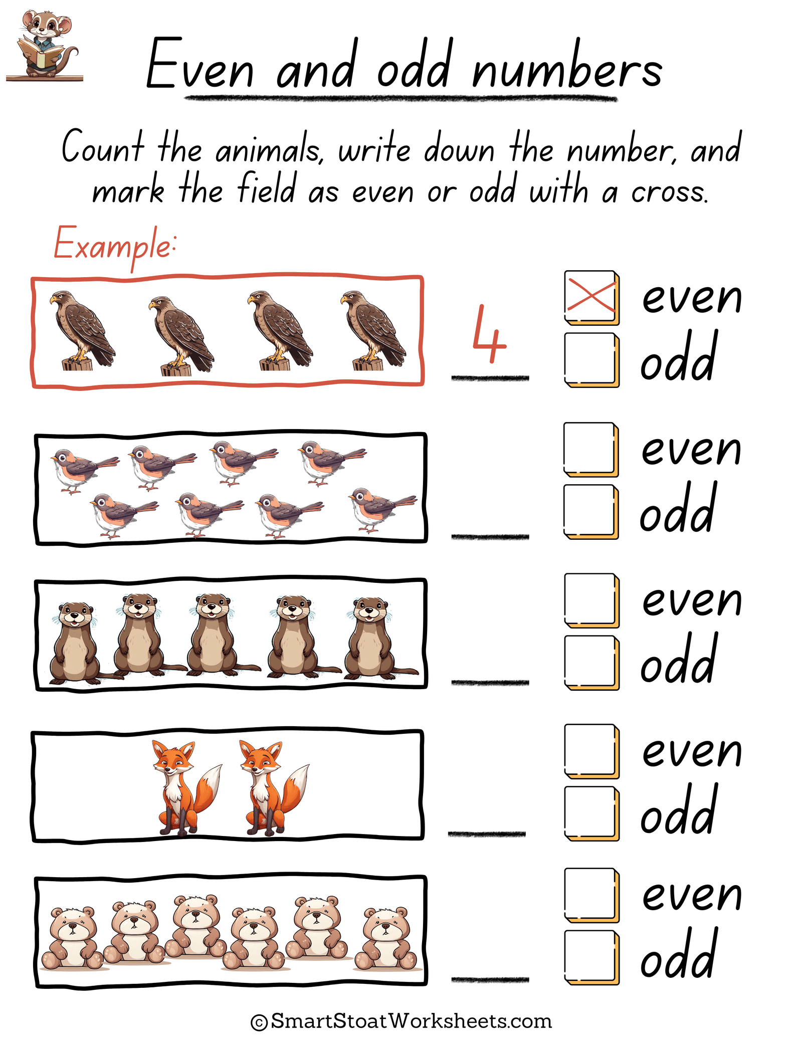 Worksheets On Even And Odd Numbers
