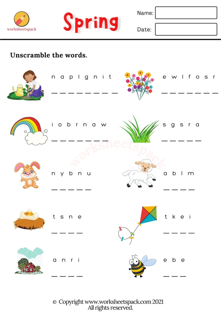 Worksheets On Spring