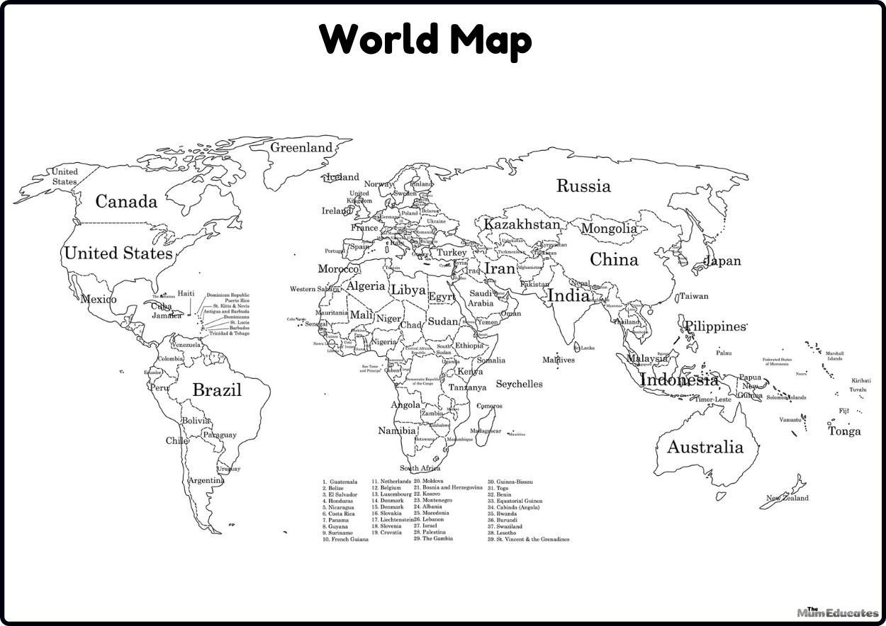 printable picture world map