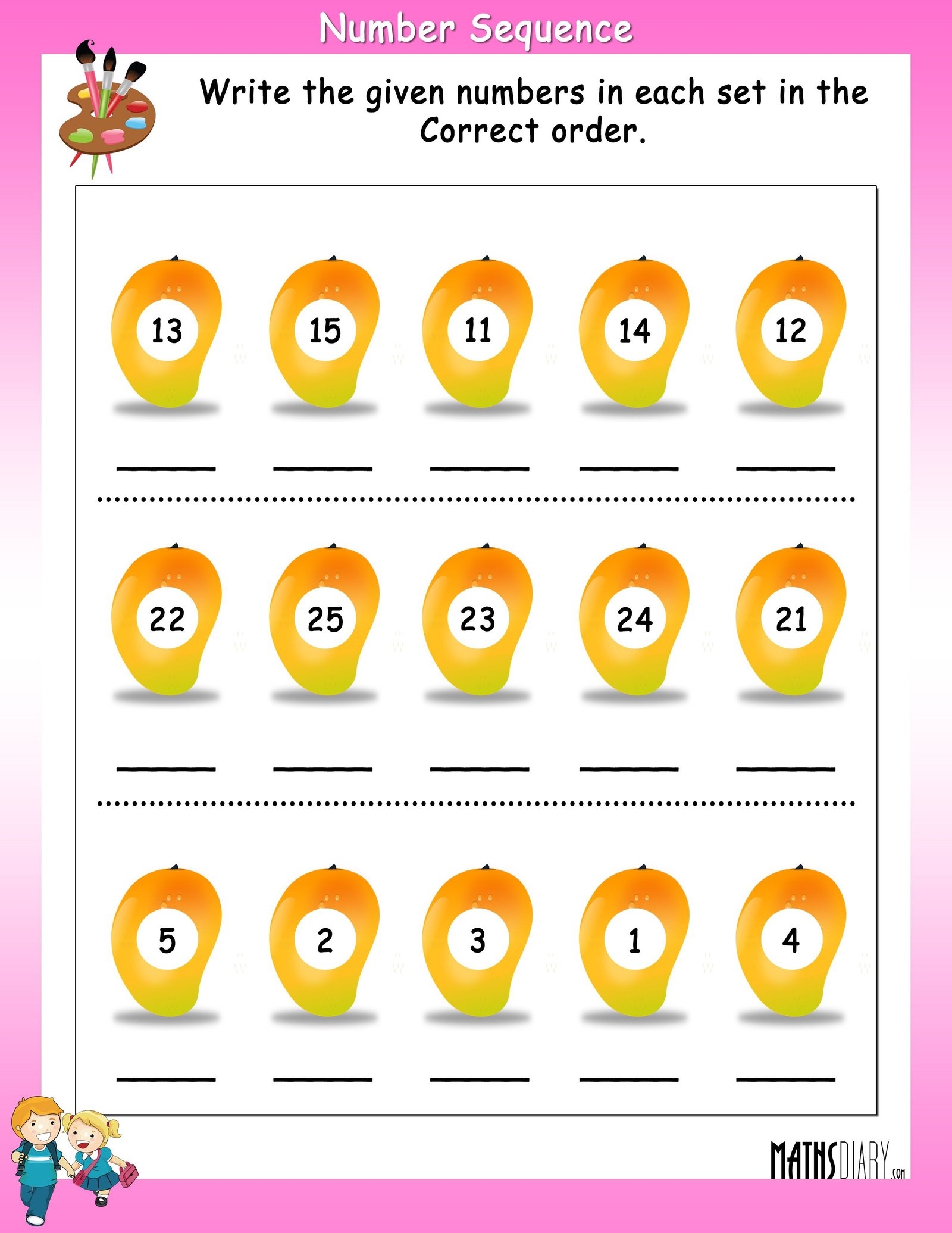 sequence of numbers worksheet