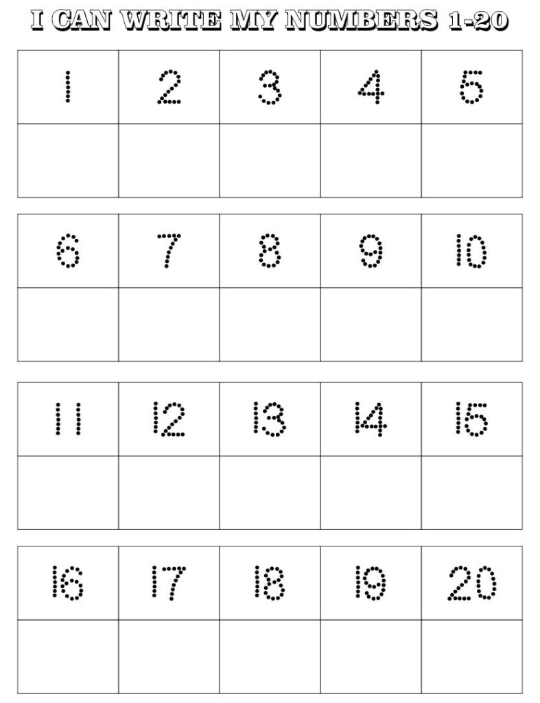 Writing Numbers 1 20 Worksheets AlphabetWorksheetsFree