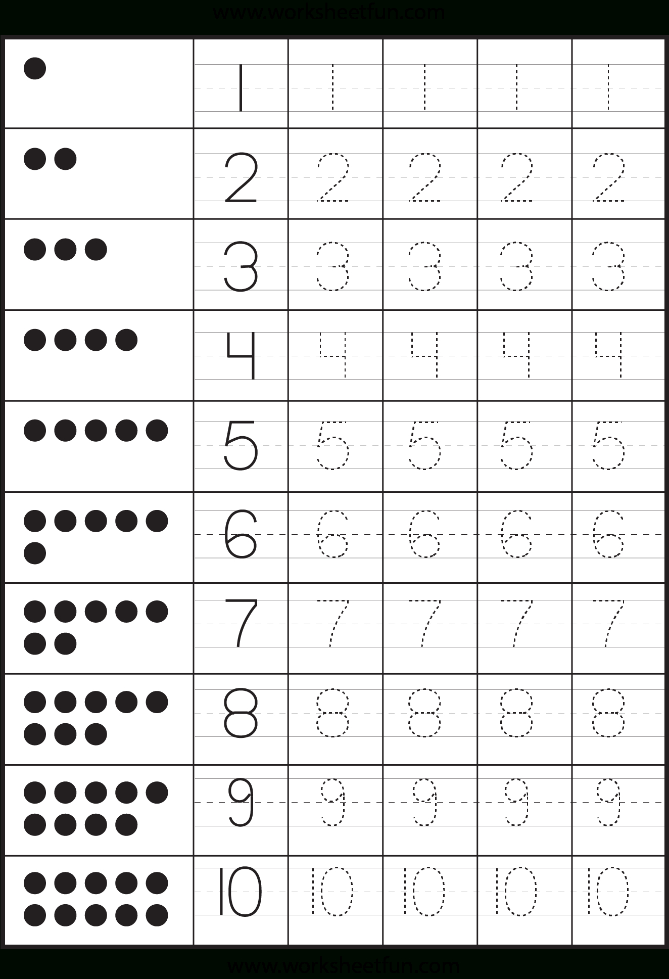 Writing Numbers 1 To 10 Worksheets