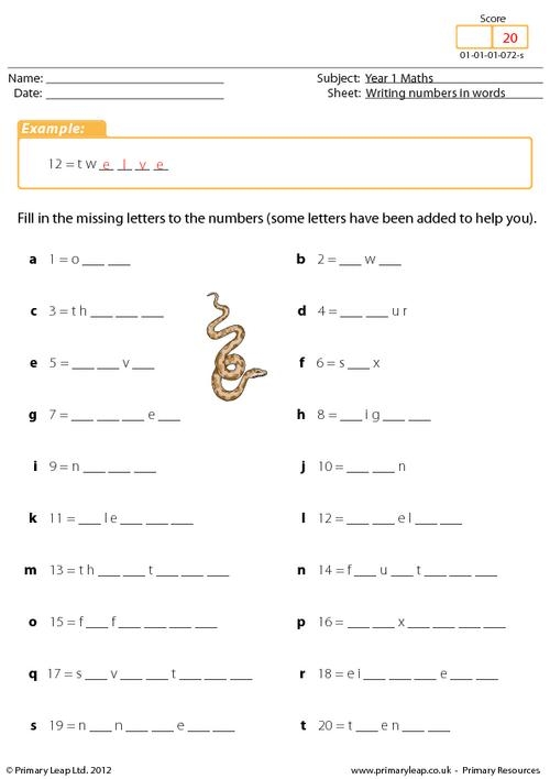 Writing Numbers As Words Worksheet Download Worksheets Library