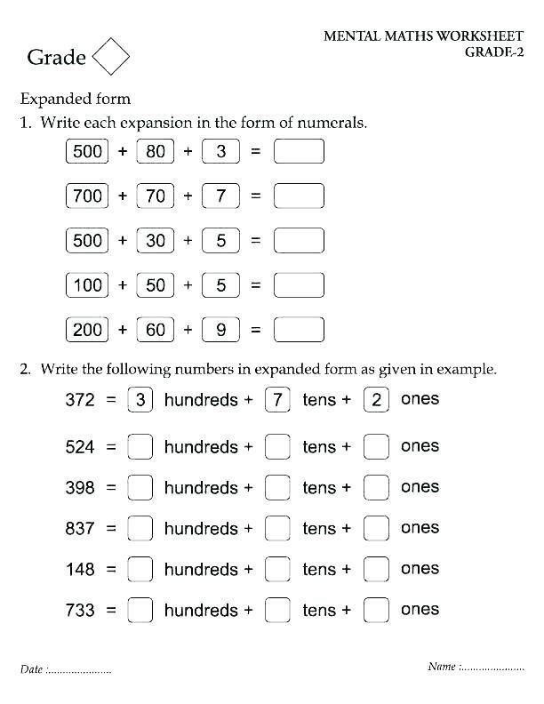 Writing Numbers In Expanded Form Worksheet Printable Word Searches