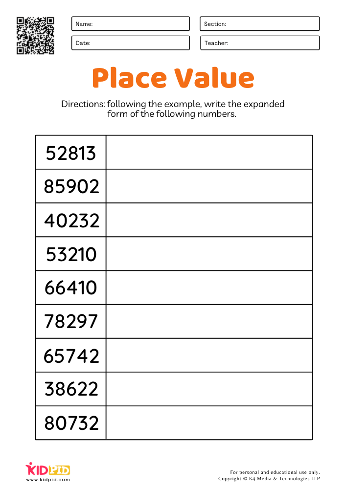 writing numbers in expanded form worksheet