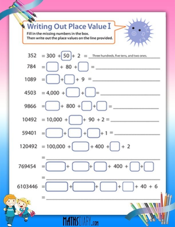 writing numbers in standard form worksheets