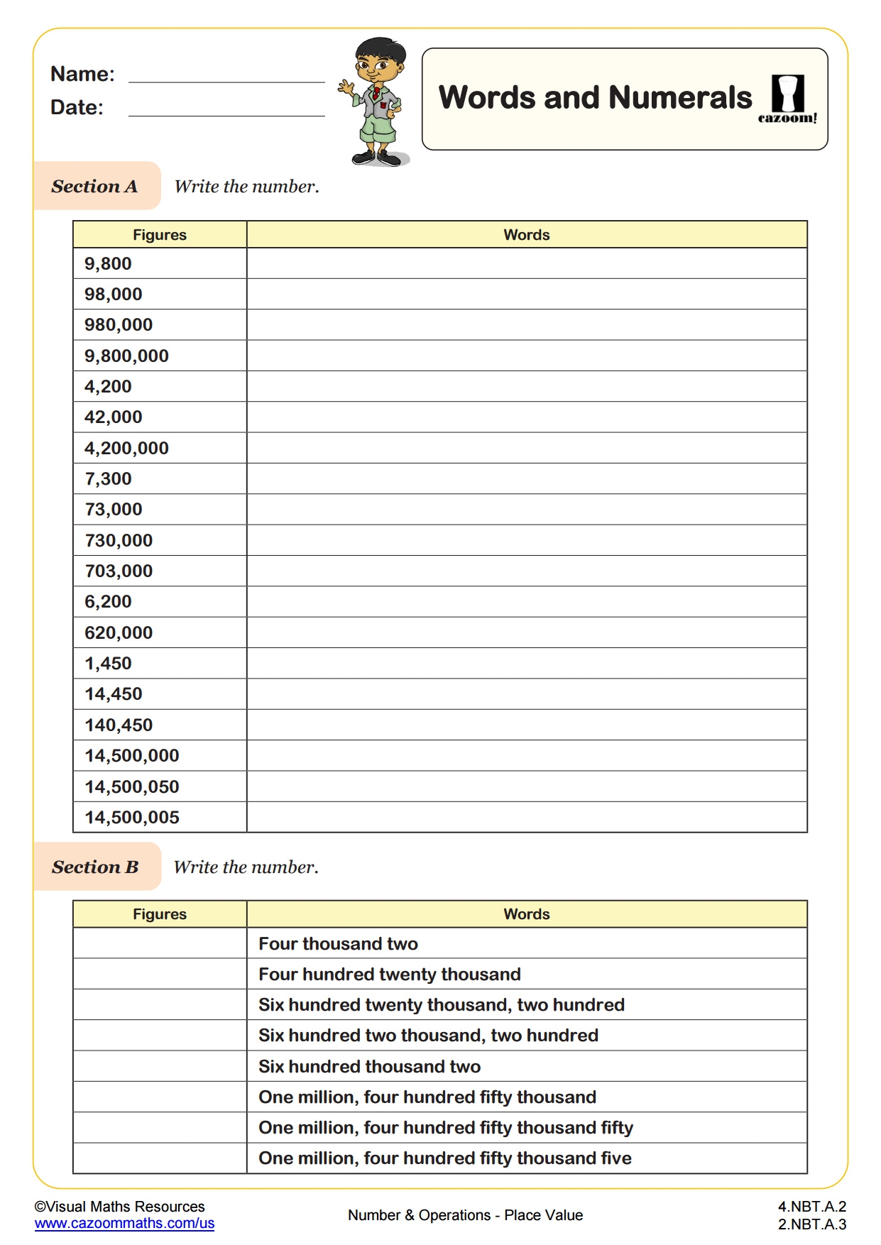writing numbers in words worksheets pdf