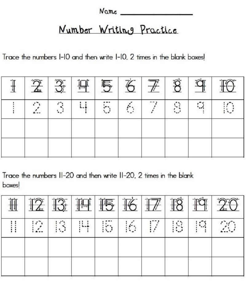 Writing Numbers Worksheet 1 20 AlphabetWorksheetsFree