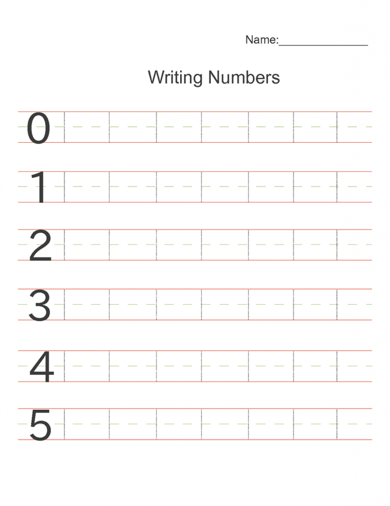writing numbers worksheets for kindergarten