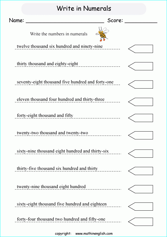 writing word numbers worksheets