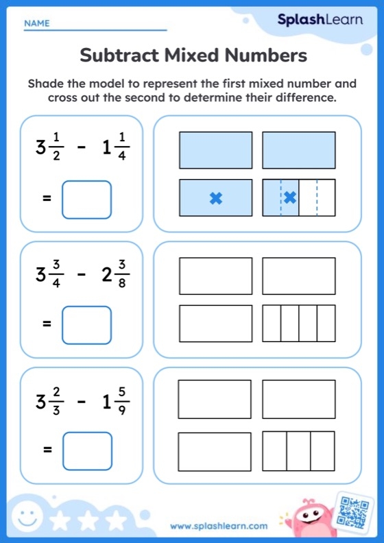 add and subtract mixed numbers worksheets