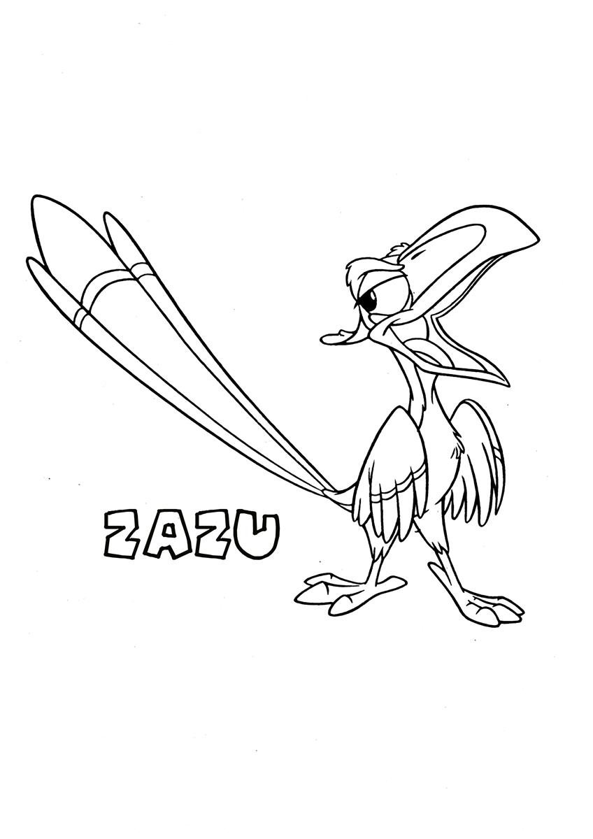 Zazu The Lion King Coloring Page