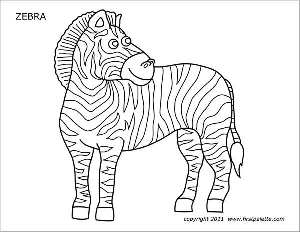 Zebra Free Printable Templates Coloring Pages FirstPalette