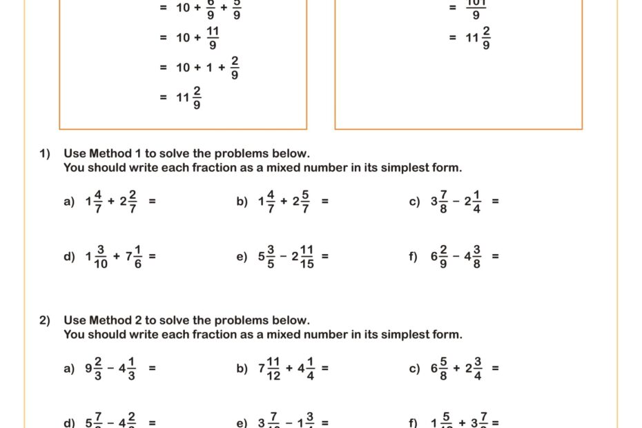 Add And Subtract Mixed Numbers Worksheet Fun And Engaging 5th Grade And 7th Grade Number Operations Worksheet
