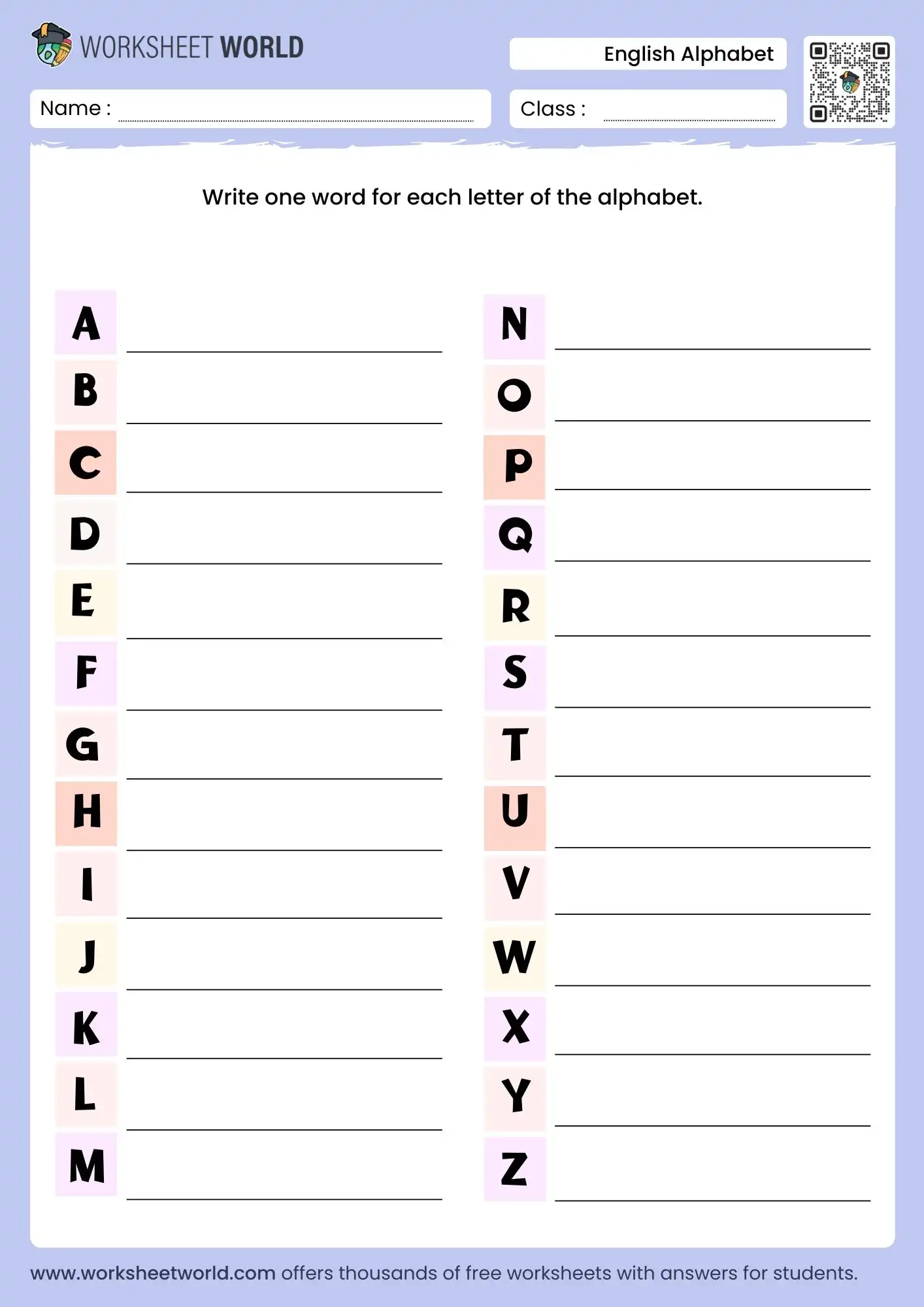 Alphabet Activities Worksheets Worksheet World