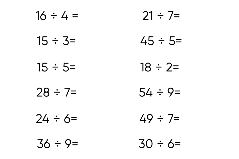 Division Worksheets Exercises Printable PDF FREE Think Tank Scholar