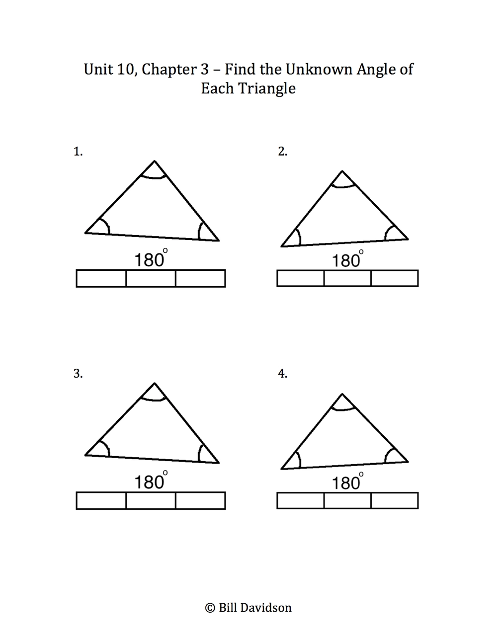 Missing Angles In A Triangle Worksheet Template The Davidson Group
