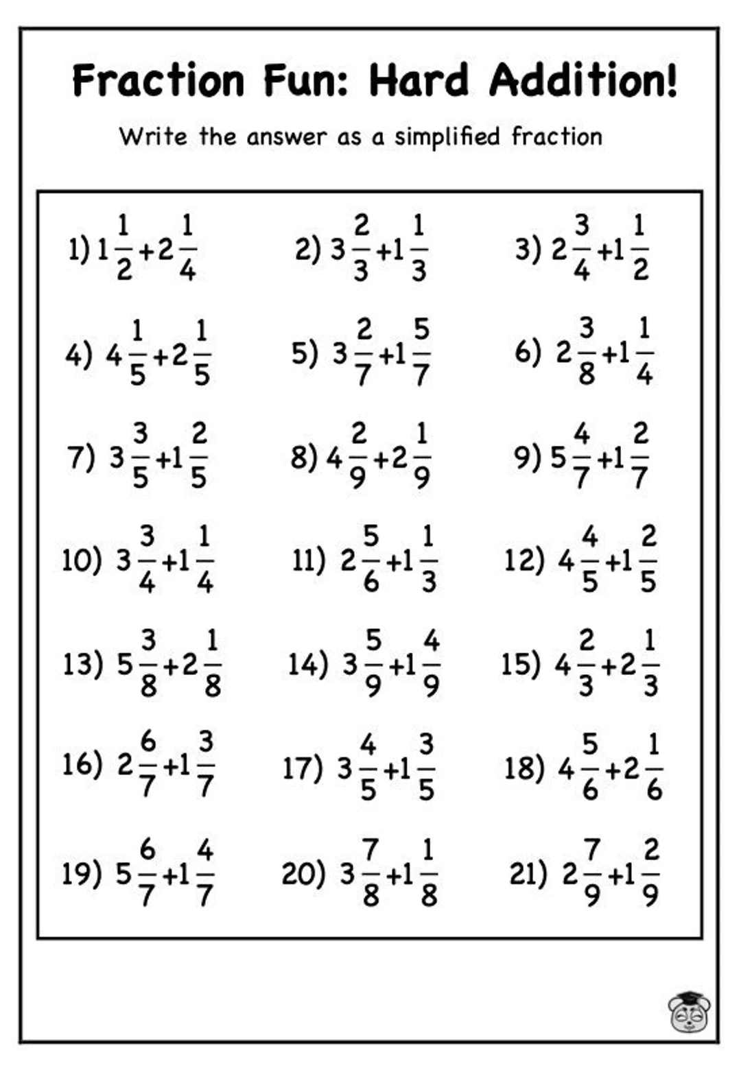 addition and subtraction of fractions and mixed numbers worksheets addition and subtraction of fractions and mixed numbers worksheets