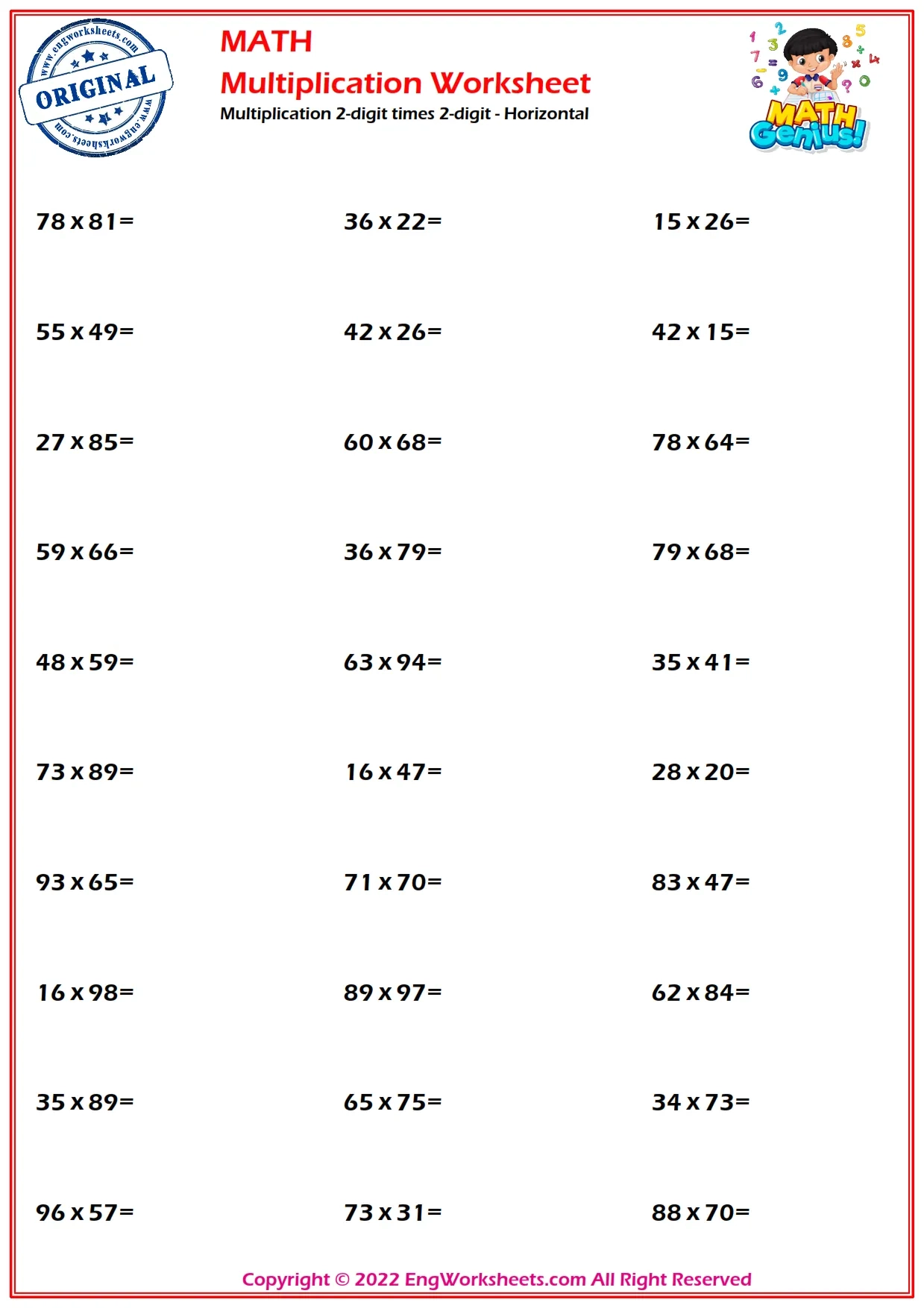 multiplication 2 digit worksheets multiplication 2 digit worksheets