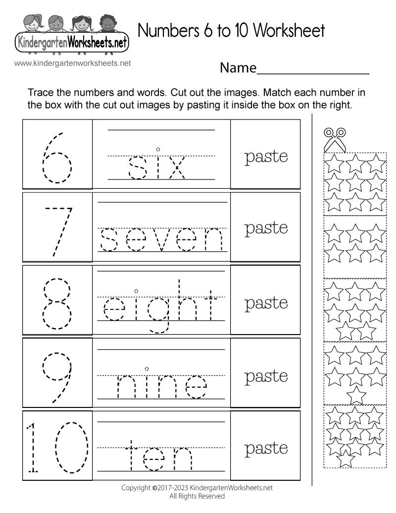Numbers 6 To 10 Worksheet Free Printable PDF